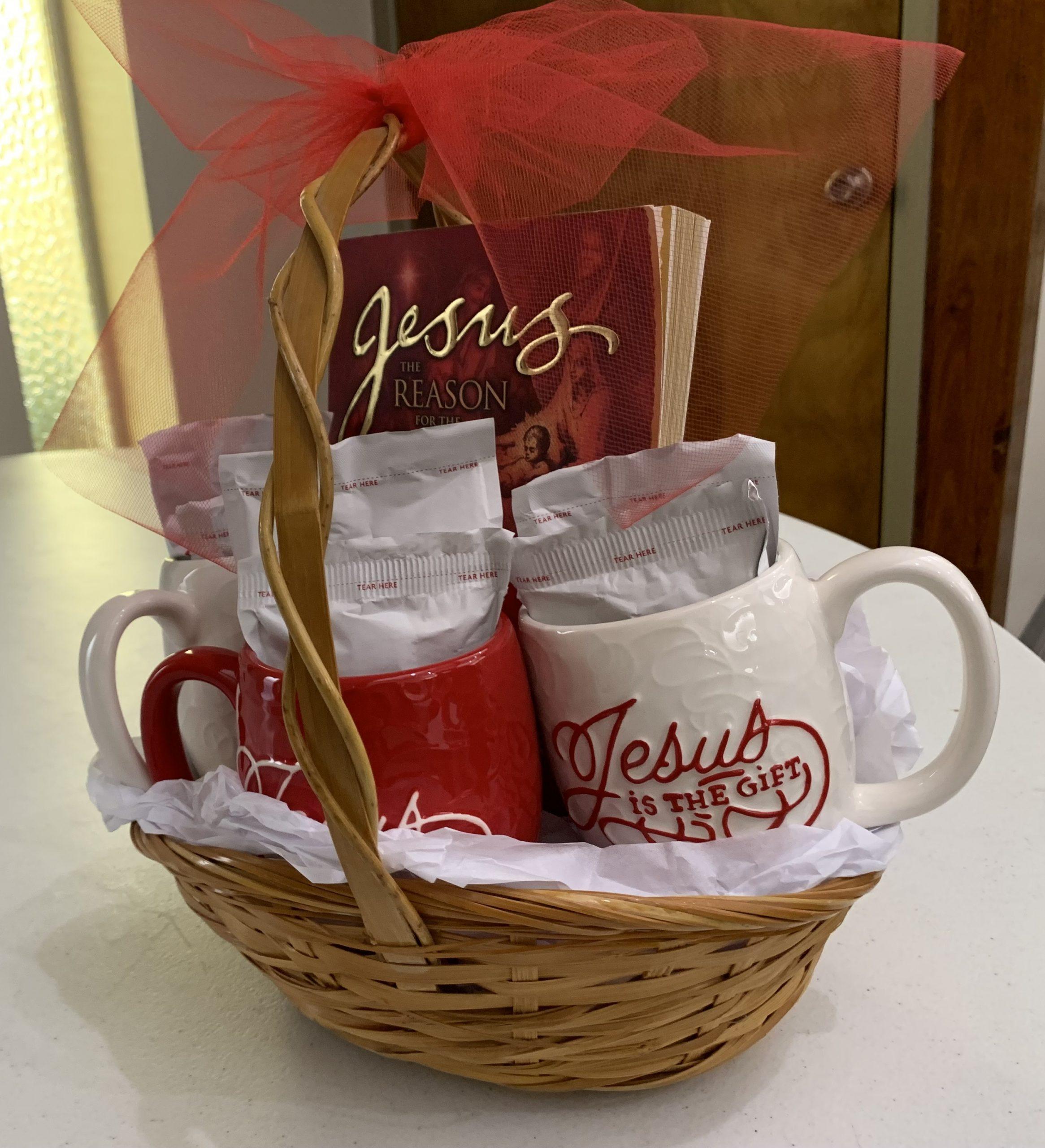Jesus is the Gift Christmas Mug Set Basket