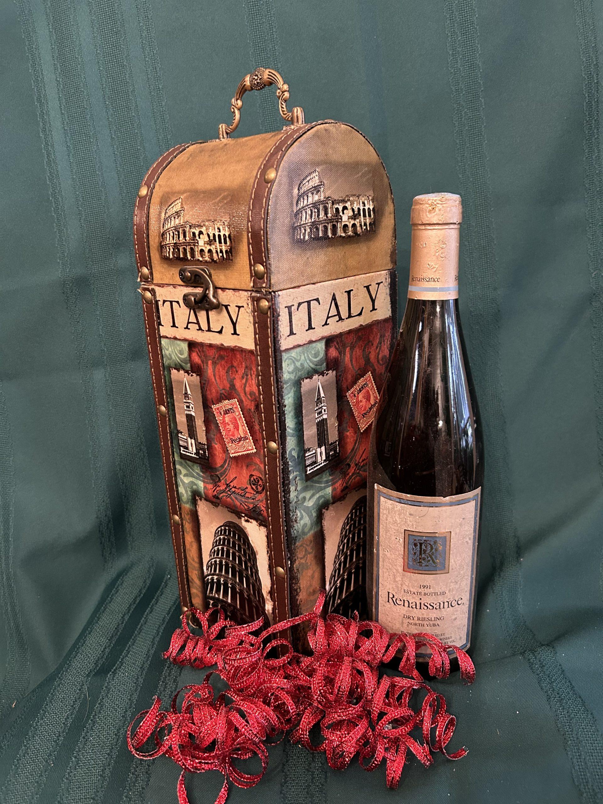 “Italy” Wine Carrier and Wine