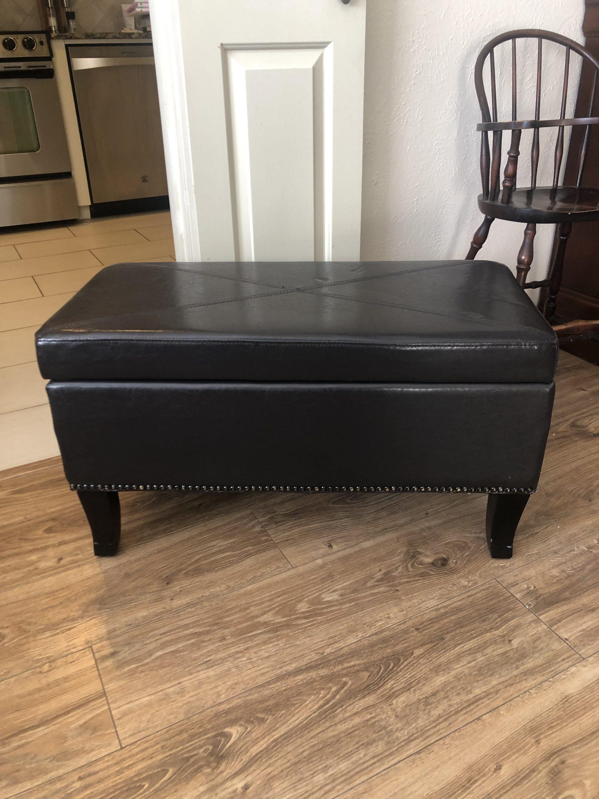 Faux Leather Storage Bench
